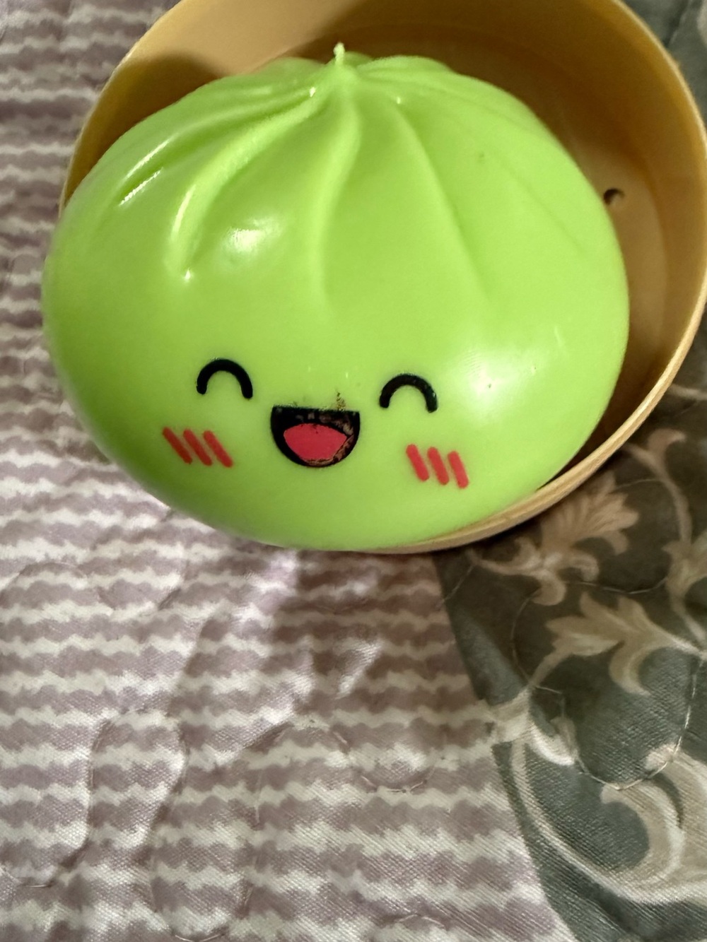 Cute line Green  Squishy dumpling Toy